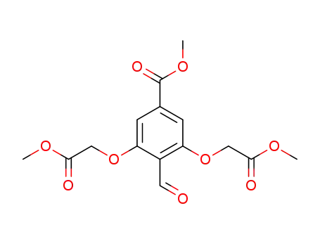 Molecular Structure of 254966-07-9 (Benzoic acid, 4-formyl-3,5-bis(2-methoxy-2-oxoethoxy)-, methyl ester)
