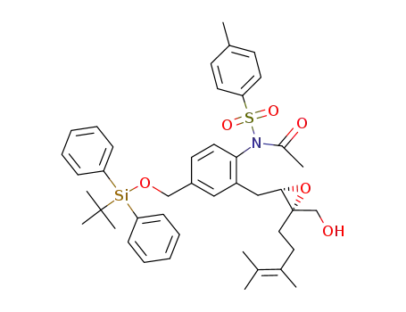 (2S,3S)-4-<2-acetyl(p-toluenesulfonyl)amino-5-(tert-butyldiphenylsilyl)oxymethylphenyl>-2-(3,4-dimethyl-3-pentenyl)-2,3-epoxy-1-butanol