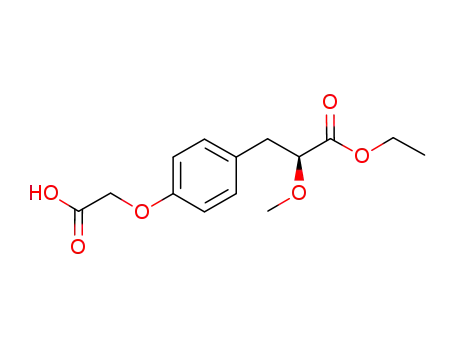 Molecular Structure of 638189-59-0 ((2S)-3-(4-carboxymethoxy-phenyl)-2-methoxy-propionic acid ethyl ester)