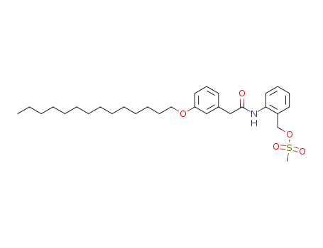 Molecular Structure of 1027236-70-9 (Methanesulfonic acid 2-[2-(3-tetradecyloxy-phenyl)-acetylamino]-benzyl ester)