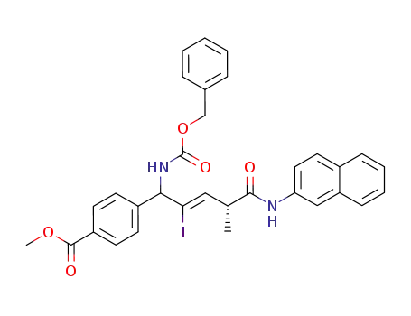 4-[(1SR)-benzyloxycarbonylamino-(4R)-(naphthalen-2-ylcarbamoyl)-2-iodopent-(2Z)-enyl]benzoic acid methyl ester