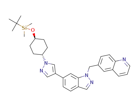 1-(quinolin-6-ylmethyl)-6-{1-[(1R,4R)-4-(tert-butyldimethylsilyloxy)cyclohexyl]-1H-pyrazol-4-yl}-1H-indazole