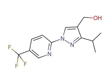 Molecular Structure of 628329-72-6 (1H-Pyrazole-4-methanol,
3-(1-methylethyl)-1-[5-(trifluoromethyl)-2-pyridinyl]-)