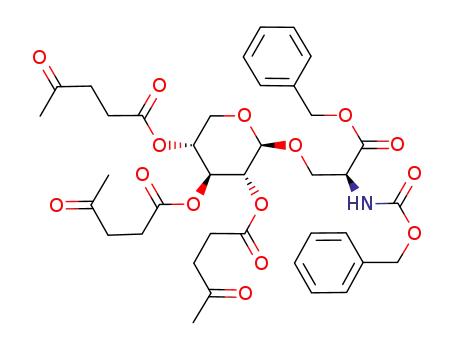 N-benzyloxycarbonyl-O-(2,3,4-tri-O-levulinoyl-β-D-xylopyranosyl)-L-serine benzyl ester