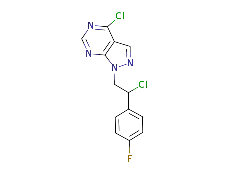 Molecular Structure of 1013930-73-8 (4-chloro-1-[2-chloro-2-(4-fluorophenyl)ethyl]-1H-pyrazolo[3,4-d]-pyrimidine)