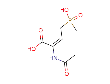 Molecular Structure of 79778-31-7 (2-Butenoic acid, 2-(acetylamino)-4-(hydroxymethylphosphinyl)-)