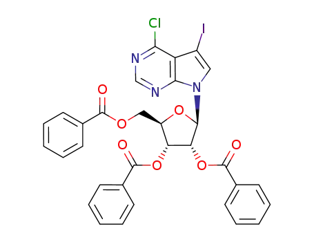 7H-Pyrrolo[2,3-d]pyriMidine, 4-chloro-5-iodo-7-(2,3,5-tri-O-benzoyl-β-D-ribofuranosyl)-