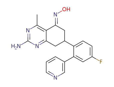 (E)-2-amino-7-(4-fluoro-2-(pyridin-3-yl)phenyl)-4-methyl-7,8-dihydro-6H-quinazolin-5-one oxime