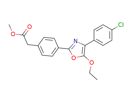 Molecular Structure of 80589-84-0 (methyl {4-[4-(4-chlorophenyl)-5-ethoxy-1,3-oxazol-2-yl]phenyl}acetate)