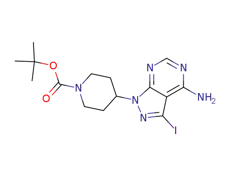 4-(4-amino-3-iodopyrazolo[3,4-d]pyrimidin-1-yl)-piperidine-1-carboxylic acid tert-butyl ester