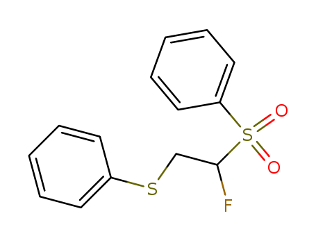 Molecular Structure of 114969-04-9 (Benzene, [[2-fluoro-2-(phenylsulfonyl)ethyl]thio]-)