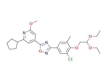 3-(3-chloro-4-(2,2-diethoxyethoxy)-5-methylphenyl)-5-(2-cyclopentyl-6-methoxypyridin-4-yl)-1,2,4-oxadiazole