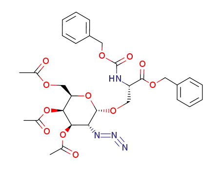 O-(3,4,6-tri-O-acetyl-2-azido-2-deoxy-α-D-galactopyranosyl)-N-benzyloxycarbonyl-L-serine benzyl ester