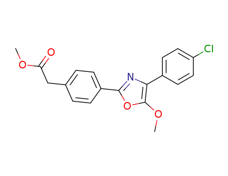 Molecular Structure of 80589-83-9 (methyl {4-[4-(4-chlorophenyl)-5-methoxy-1,3-oxazol-2-yl]phenyl}acetate)