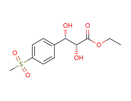 Molecular Structure of 1373543-38-4 (ethyl (2R,3S)-2,3-dihydroxy-3-[4-(methylsulfonyl)phenyl]propanoate)