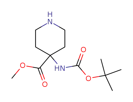 Molecular Structure of 115655-44-2 (4-N-BOC-AMINO-PIPERIDINE-4-CARBOXYLIC ACID METHYL ESTER)