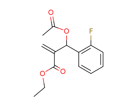 Molecular Structure of 351352-28-8 (Benzenepropanoic acid, b-(acetyloxy)-2-fluoro-a-methylene-, ethyl
ester)