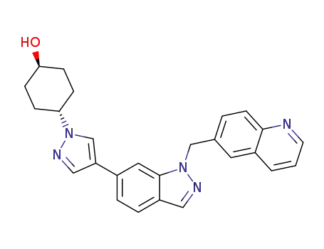 1-(quinolin-6-ylmethyl)-6-[1-((1R,4R)-4-hydroxy-cyclohexyl)-1H-pyrazol-4-yl]-1H-indazole