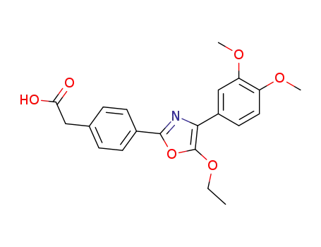 Molecular Structure of 80589-77-1 ({4-[4-(3,4-dimethoxyphenyl)-5-ethoxy-1,3-oxazol-2-yl]phenyl}acetic acid)