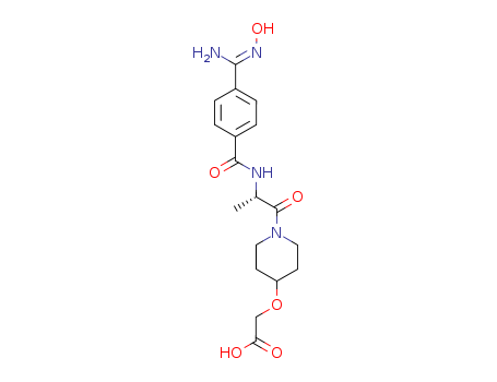 Molecular Structure of 170096-60-3 (Acetic acid,[[1-[(2S)-2-[[4-[(hydroxyamino)iminomethyl]benzoyl]amino]-1-oxopropyl]-4-piperidinyl]oxy]-(9CI))