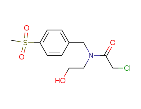 Molecular Structure of 3571-08-2 (2-chloro-N-(2-hydroxyethyl)-N-[4-(methylsulfonyl)benzyl]acetamide)