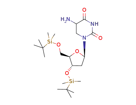 Molecular Structure of 1204659-78-8 (5-amino-3',5'-di-O-(tert-butyldimethylsilyl)-4,5-dihydro-2'-deoxyuridine)