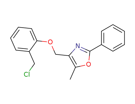 Molecular Structure of 250602-98-3 (4-{[2-(chloromethyl)phenoxy]methyl}-5-methyl-2-phenyl-1,3-oxazole)