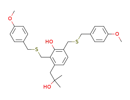 3-(2-Hydroxy-2-methylpropyl)-2,6-bis[(4-methoxybenzylsulfanyl)methyl]phenol