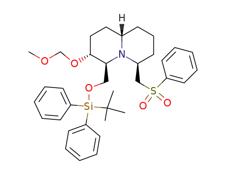 (3R,4S,6S,9aS)-(-)-{[(2,2-dimethyl)diphenylsiloxy]methyl}-3-(methoxymethoxy)-6-(phenylsulfonylmethyl)octahydro-2H-quinolizine