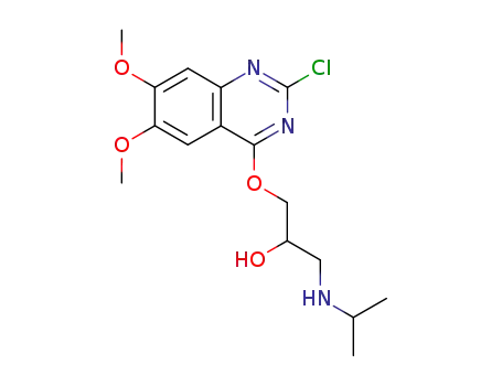 Molecular Structure of 111218-76-9 (1-((2-Chloro-6,7-dimethoxy-4-quinazolinyl)oxy)-3-((1-methylethyl)amino )-2-propanol)