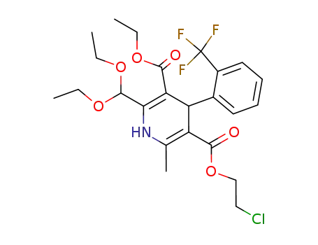 2-Diethoxymethyl-6-methyl-4-(2-trifluoromethyl-phenyl)-1,4-dihydro-pyridine-3,5-dicarboxylic acid 5-(2-chloro-ethyl) ester 3-ethyl ester