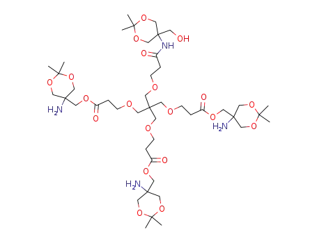 3-{2,2-bis-[2-(5-amino-2,2-dimethyl-[1,3]dioxan-5-ylmethoxycarbonyl)-ethoxymethyl]-3-[2-(5-hydroxymethyl-2,2-dimethyl-[1,3]dioxan-5-ylcarbamoyl)-ethoxy]-propoxy}-propionic acid 5-amino-2,2-dimethyl-[1,3]dioxan-5-ylmethyl ester