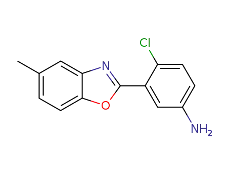 Molecular Structure of 190436-96-5 (4-chloro-3-(5-methyl-1,3-benzoxazol-2-yl)aniline)