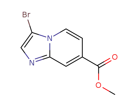 Molecular Structure of 342613-63-2 (methyl 3-bromoH-imidazo[1,2-a]pyridine-7-carboxylate)