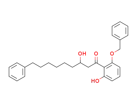 Molecular Structure of 133839-67-5 (1-(2-Benzyloxy-6-hydroxyphenyl)-3-hydroxy-9-phenylnonan-1-one)