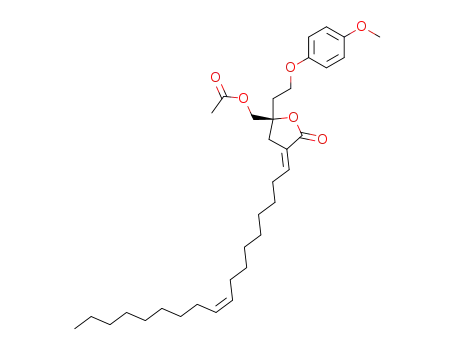 5-O-acetyl-4-C-(2-(4-methoxyphenoxy)ethyl)-2-C-[(E)-9-octadecaenylidene]-2,3-dideoxy-D-glycero-pentono-1,4-lactone