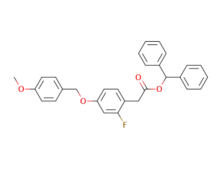 Molecular Structure of 68886-08-8 (diphenylmethyl 4-p-methoxybenzyloxy-2-fluorophenylacetate)