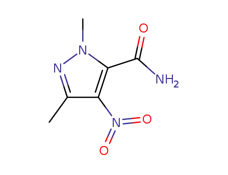 Molecular Structure of 78208-58-9 (1,3-DIMETHYL-4-NITRO-1H-PYRAZOLE-5-CARBOXAMIDE)
