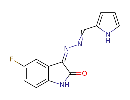 3-(((1H-pyrrol-2-yl)methylene)hydrazono)-5-fluoroindolin-2-one