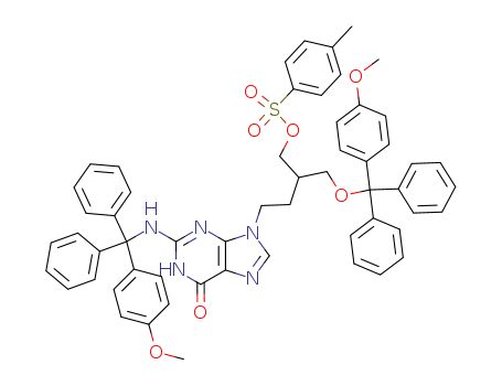N2-(p-Anisyldiphenylmethyl)-9-[(4-(p-toluolsulfonyloxy))-3-p-anisyldiphenylmethoxy-methylbutyl]guanin