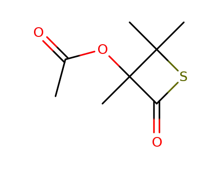 3,4,4-trimethyl-2-oxothietan-3-yl acetate