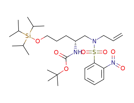 (R)-N<sup>1</sup>-allyl-N<sup>2</sup>-Boc-N<sup>1</sup>-(o-nitrobenzenesulfonyl)-5-(triisopropylsilyloxy)pentane-1,2-diamine