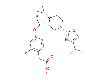 methyl[2-fluoro-4-(2-{(1S,2R)-[1-(3-isopropyl-1,2,4-oxadiazol-5-yl)piperidin-4-yl]cyclopropyl}ethoxy)phenyl]acetate