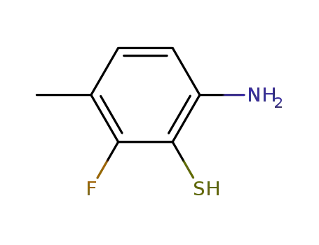 Molecular Structure of 131105-94-7 (Benzenethiol, 6-amino-2-fluoro-3-methyl- (9CI))
