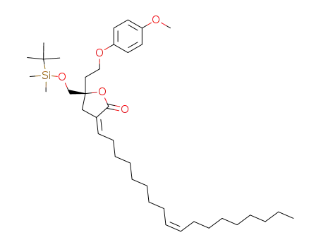 5-O-tert-butyldimethylsilyl-4-C-(2-(4-methoxyphenoxy)ethyl)-2-C-[(Z)-9-octadecaenylidene]-2,3-dideoxy-D-glycero-pentono-1,4-lactone