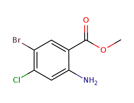 Molecular Structure of 765211-09-4 (METHYL 2-AMINO-5-BROMO-4-CHLOROBENZOATE)