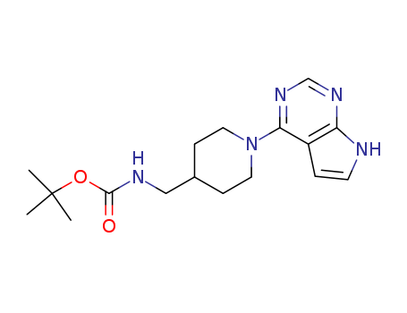 Carbamic acid,
[[1-(1H-pyrrolo[2,3-d]pyrimidin-4-yl)-4-piperidinyl]methyl]-,
1,1-dimethylethyl ester