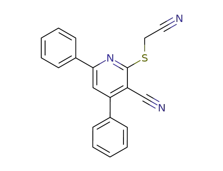 Molecular Structure of 78564-27-9 (2-[(cyanomethyl)sulfanyl]-4,6-diphenylnicotinonitrile)