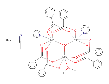 Molecular Structure of 109862-72-8 ({Mn<sub>3</sub>O(O<sub>2</sub>CPh)6(pyridine)2(H<sub>2</sub>O)}*0.5CH<sub>3</sub>CN)