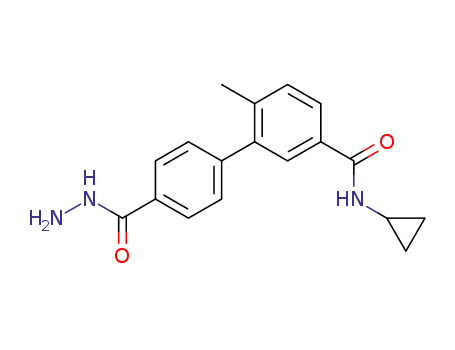 Molecular Structure of 623907-66-4 ([1,1'-Biphenyl]-4-carboxylic acid,
5'-[(cyclopropylamino)carbonyl]-2'-methyl-, hydrazide)